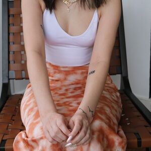 Forever 21, XS Orange Tie Dye Maxi Skirt, Elastic Band Inside